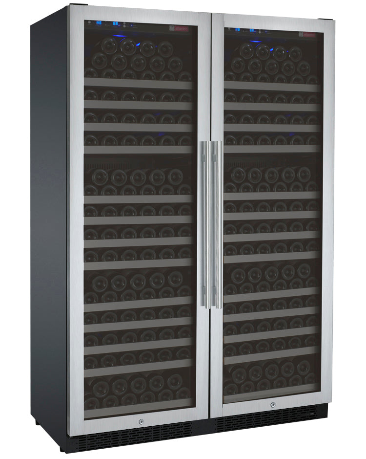 Allavino 47" Wide FlexCount II Tru-Vino 354 Bottle Dual Zone Stainless Steel Side-by-Side Wine Refrigerator