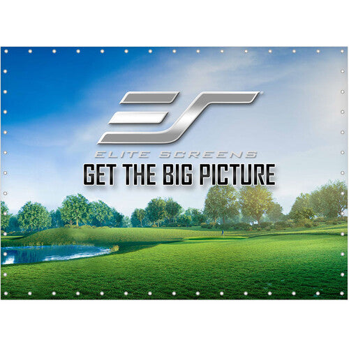 Elite Screens GolfSim DIY, 8'x10' Impact Screen for Golf/Multi-Sport Simulation Screen with Grommets. Folded Packing