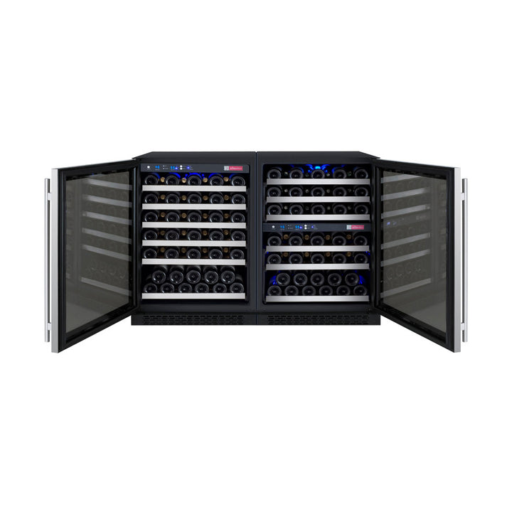 Allavino 47" Wide FlexCount II Tru-Vino 112 Bottle Three Zone Stainless Steel Side-by-Side Wine Refrigerator