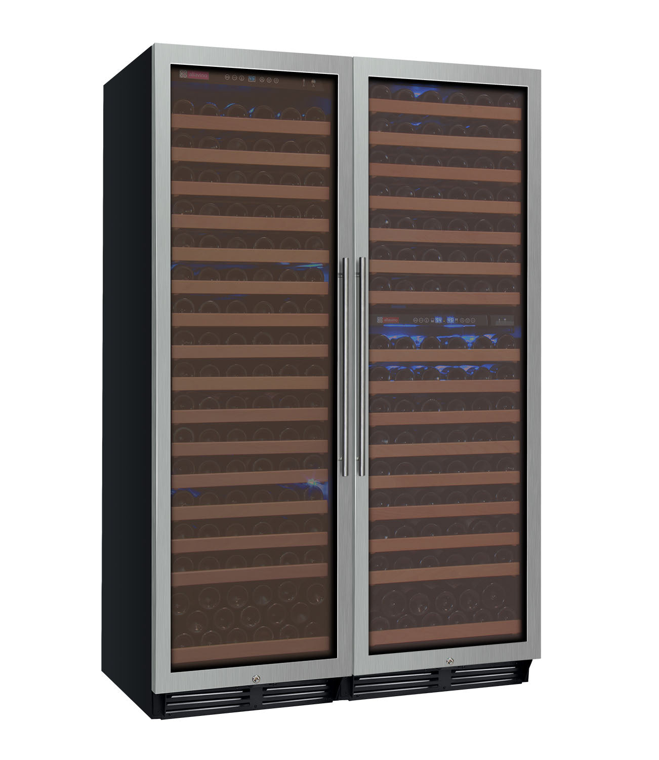 Allavino 48" Wide FlexCount Classic II Tru-Vino 346 Bottle Three Zone Stainless Steel Side-by-Side Wine Refrigerator