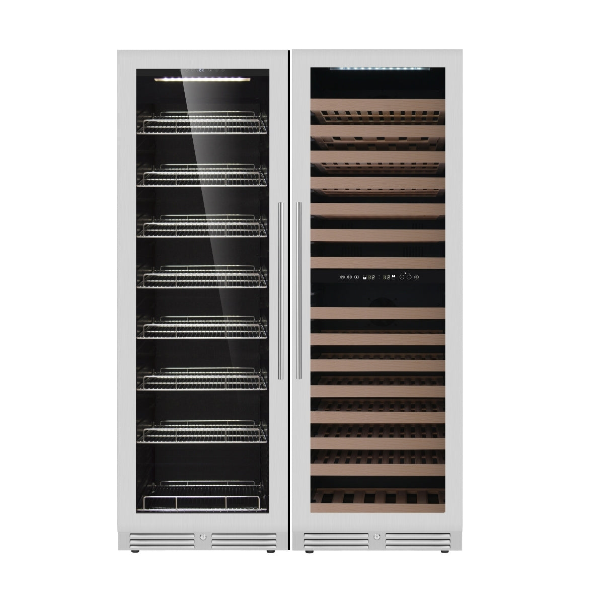 KingsBottle Upright Wine & Beverage cooler Combo With Low-E Glass