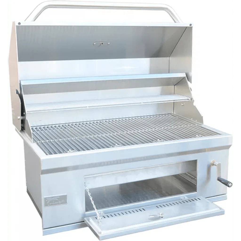 KoKoMo Grills 32 inch Built in Stainless Steel Charcoal BBQ Grill with Temperature Gauge