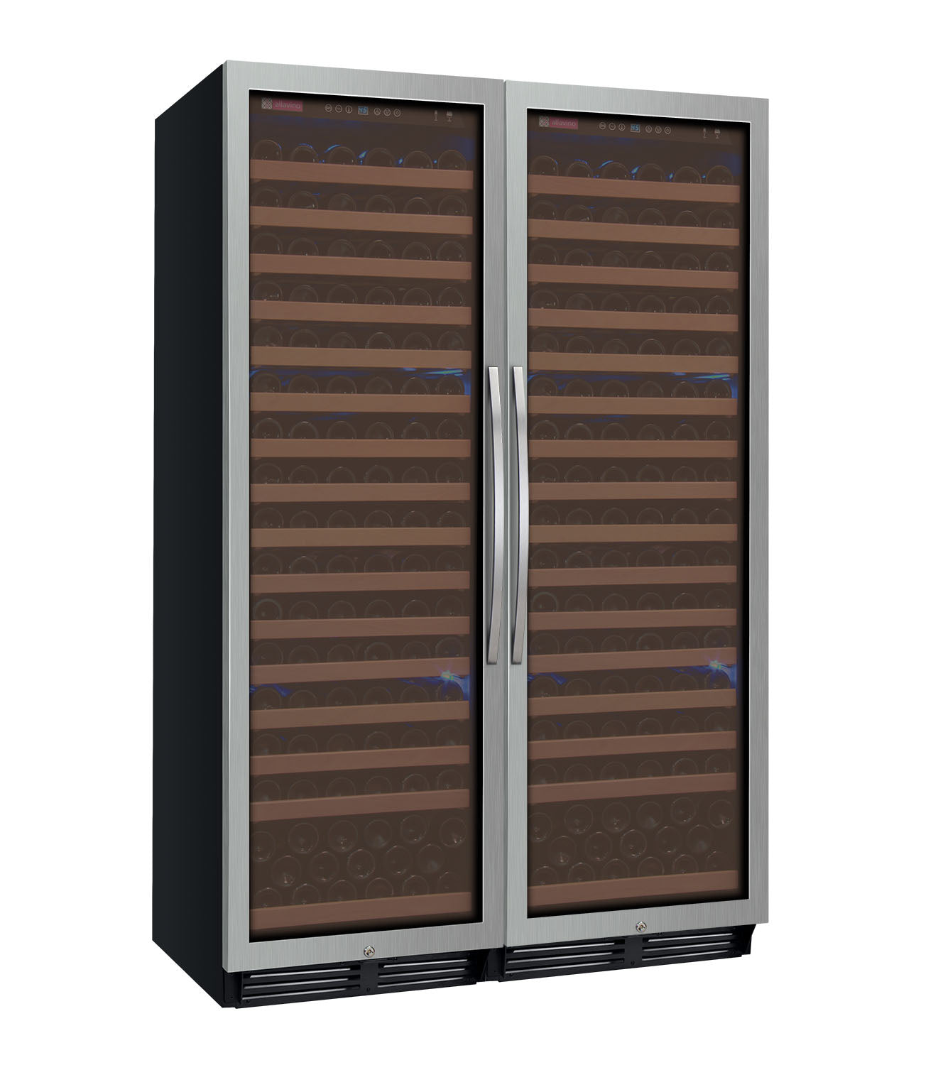 Allavino 48" Wide FlexCount Classic II Tru-Vino 348 Bottle Dual Zone Stainless Steel Side-by-Side Wine Refrigerator