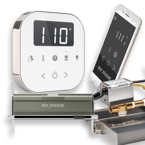 Mr. Steam AirButler Linear Steam Shower Control Package with AirTempo Control and Linear SteamHead