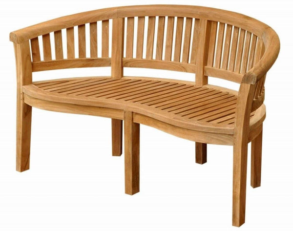 Anderson Teak Curve 3 Seater Bench Extra Thick Wood