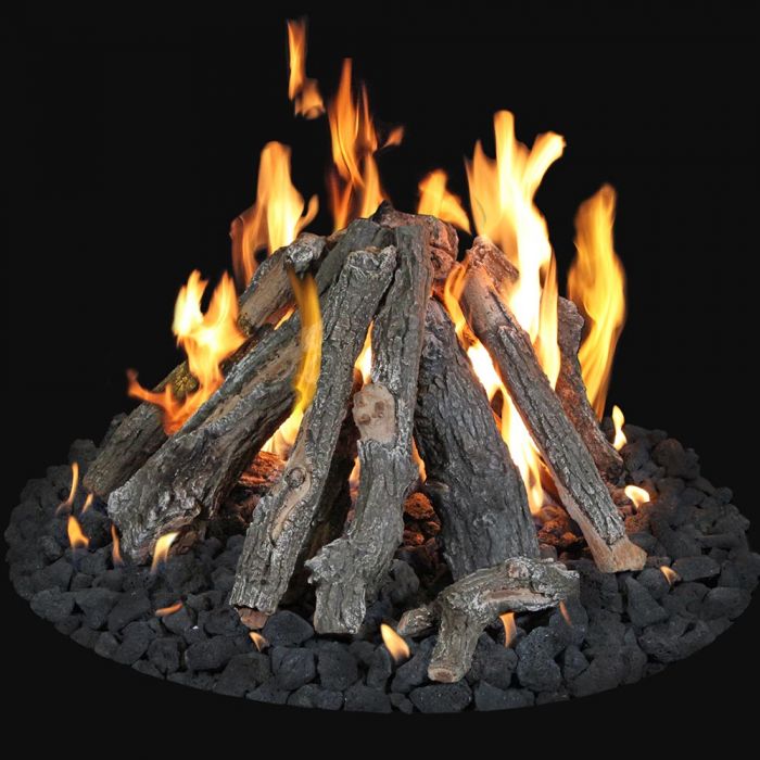 Grand Canyon Gas Logs 30" to 36" Arizona Weathered Oak 9-Piece Fire Pit Log Set