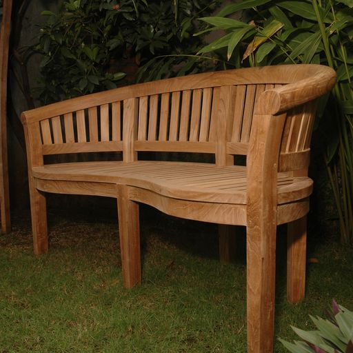 Anderson Teak Curve 3 Seater Bench Extra Thick Wood