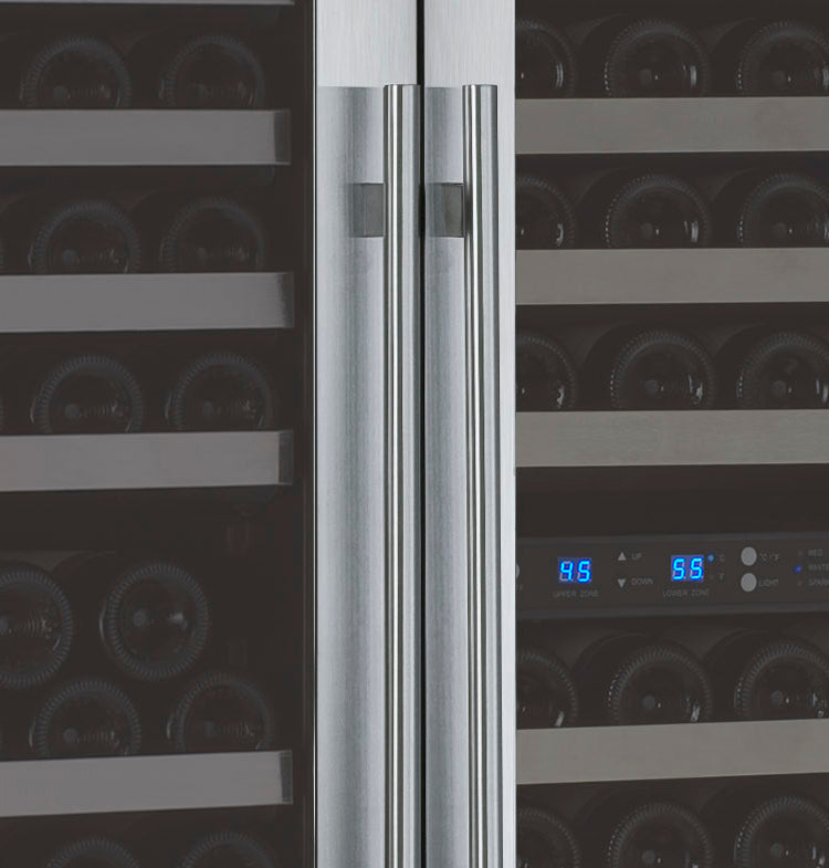 Allavino 47" Wide FlexCount II Tru-Vino 249 Bottle Three Zone Stainless Steel Side-by-Side Wine Refrigerator