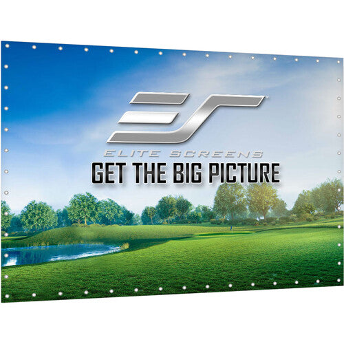 Elite Screens GolfSim DIY, 8'x10' Impact Screen for Golf/Multi-Sport Simulation Screen with Grommets. Folded Packing