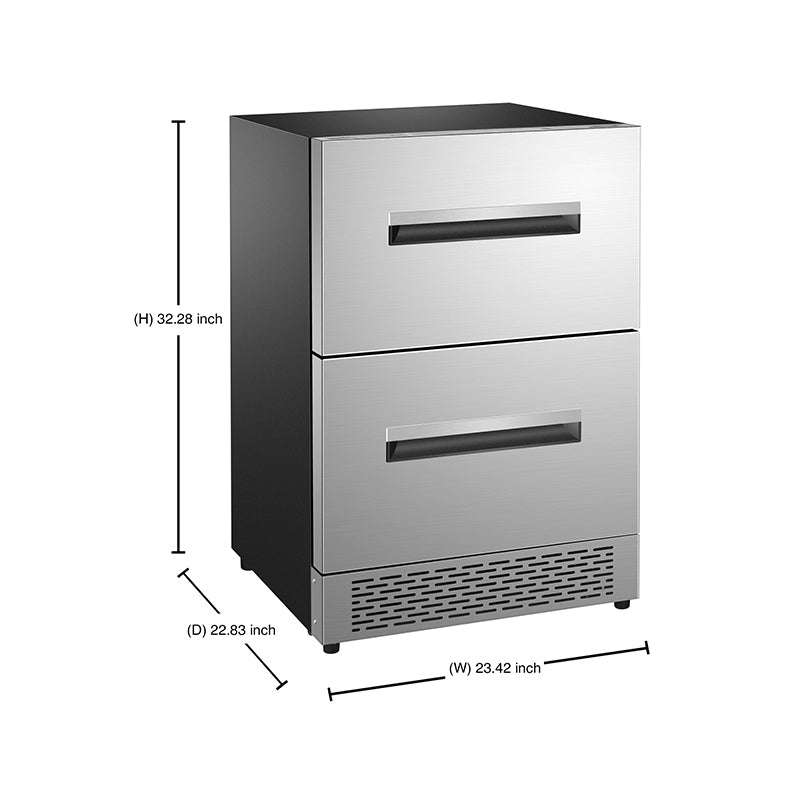 Equator Advanced Appliances 24-in 2 Drawer Freestand/Built-In Convertible Freezer/Refrig Stainless