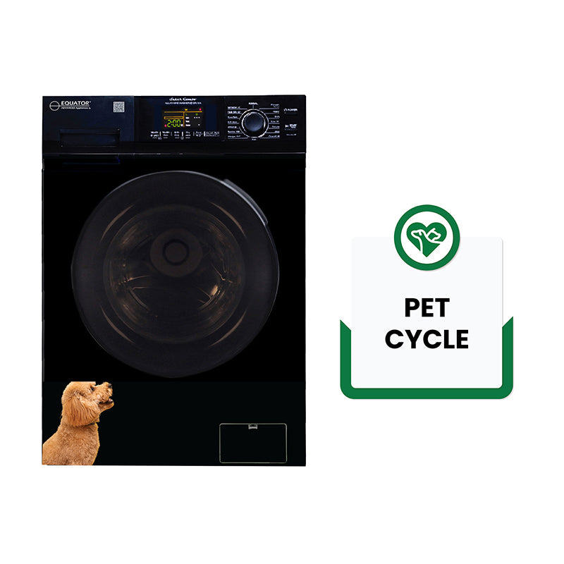 Equator Advanced Appliances 1.62 cu.ft./15 lbs All in One Combo Washer Dryer with Pet Cycle in Black