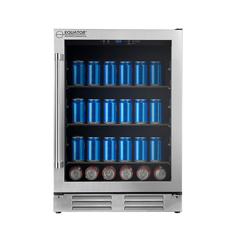 Equator Advanced Appliances 4.76cf 108 Cans Beverage Refrigerator Built-In/Freestanding in Stainless.