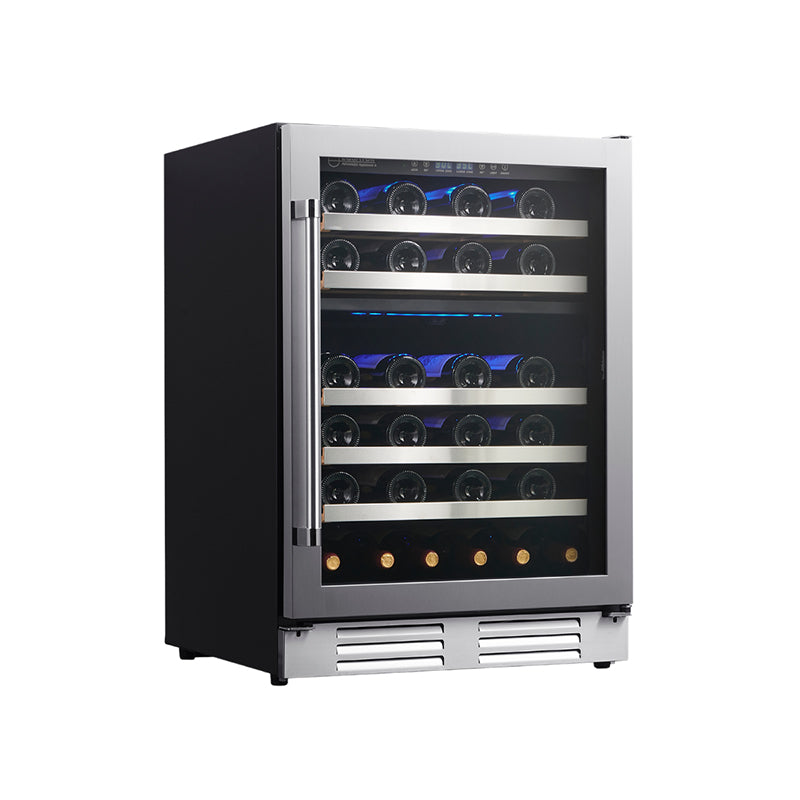 Equator Advanced Appliances Dual Zone 52-Bottle Free Standing/Built-in Wine Cooler in Stainless
