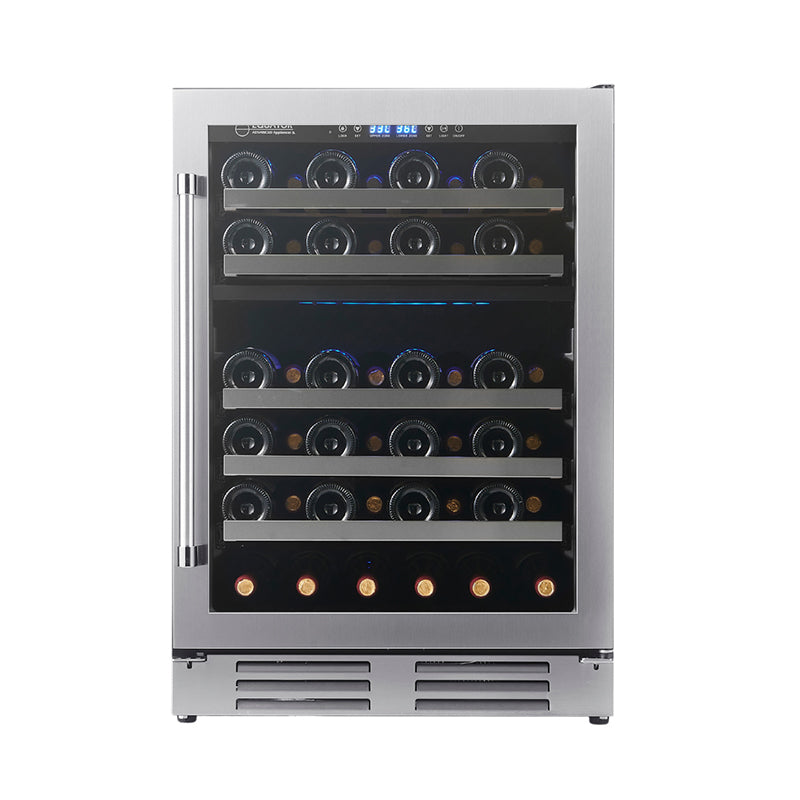 Equator Advanced Appliances Dual Zone 52-Bottle Free Standing/Built-in Wine Cooler in Stainless