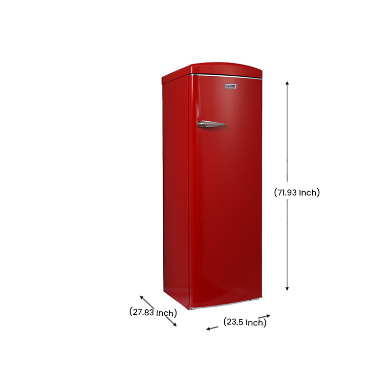 Equator Advanced Appliances 24 in. 11 cu. ft. Classic Retro Single Door Refrigerator in Red