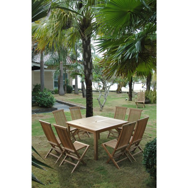 Anderson Teak Windsor Classic Chair 9-Pieces Folding Dining Set