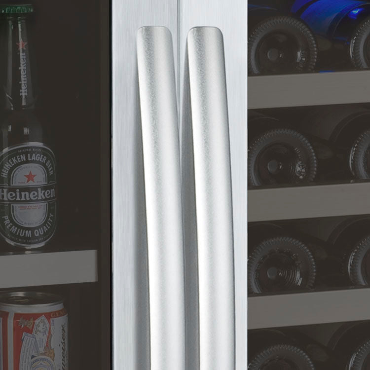 Allavino 47" Wide FlexCount II Tru-Vino 56 Bottle/124 Can Stainless Steel Side-by-Side Wine Refrigerator/Beverage Center