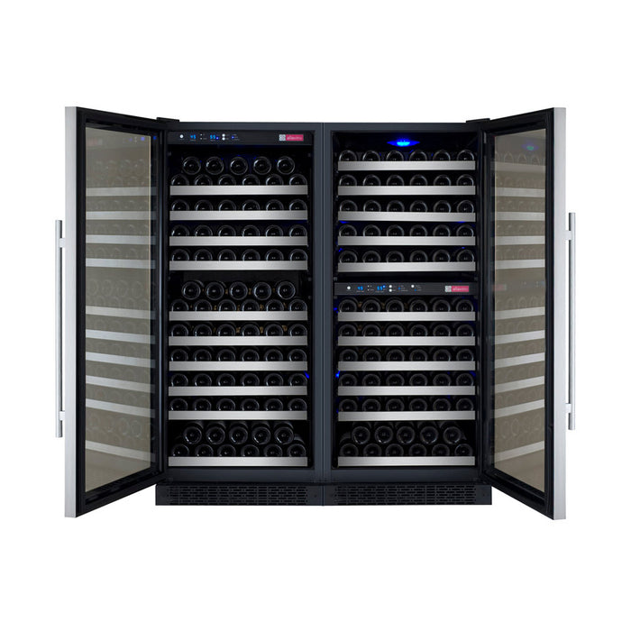 Allavino 47" Wide FlexCount II Tru-Vino 249 Bottle Three Zone Stainless Steel Side-by-Side Wine Refrigerator