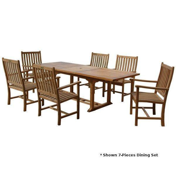 Anderson Teak Bahama Wilshire Armchair 9-Pieces Extension Dining Set