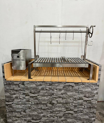 Tagwood BBQ Insert Style Argentine Santa Maria Wood Fire & Charcoal Gaucho Grill without firebricks