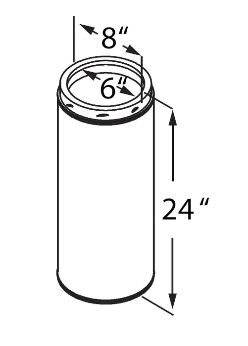 Chicago Brick Oven DuraVent #6DT-24SS 6'' Flue Pipe