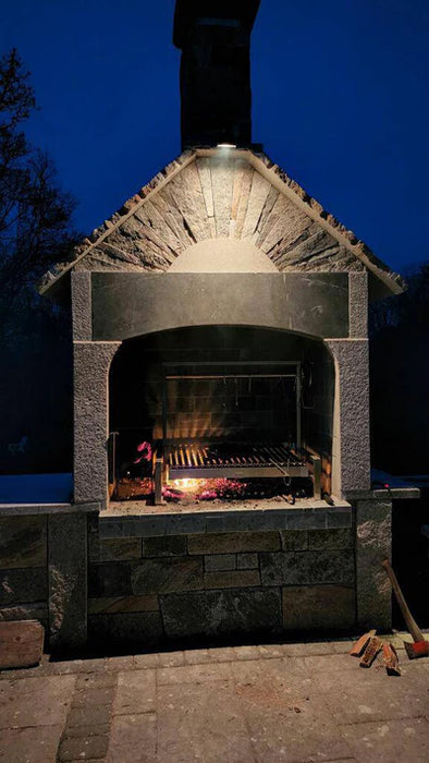 Tagwood BBQ Insert Style Argentine Santa Maria Wood Fire & Charcoal Gaucho Grill without firebricks