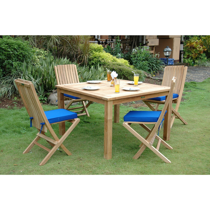 Anderson Teak Windsor Comfort Chair 5-Pieces Folding Dining Set