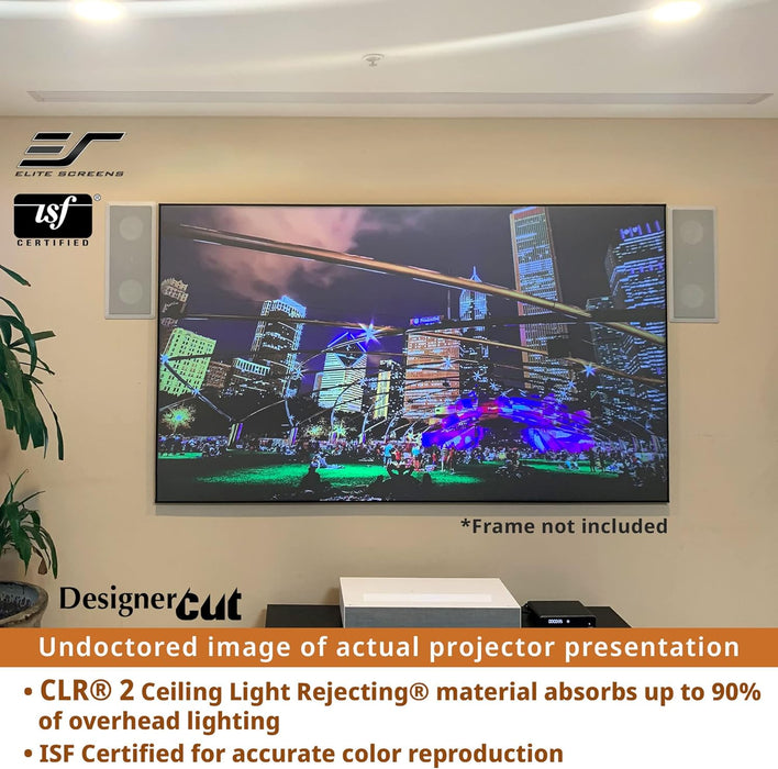 Elite Screens Designer Cut 123" Diag. 16:9, 8K 4K Ultra HD Ceiling Ambient Light Rejecting (CLR®/ALR) DIY Raw Projector Screen Material