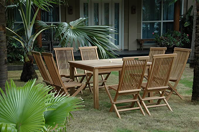 Anderson Teak Windsor Comfort Chair 7-Pieces Folding Dining Set