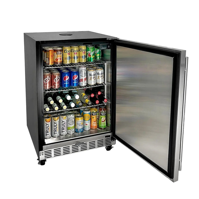 Kegco 24" Wide Kombucha Triple Tap Stainless Steel Commercial Built-In Right Hinge Kegerator