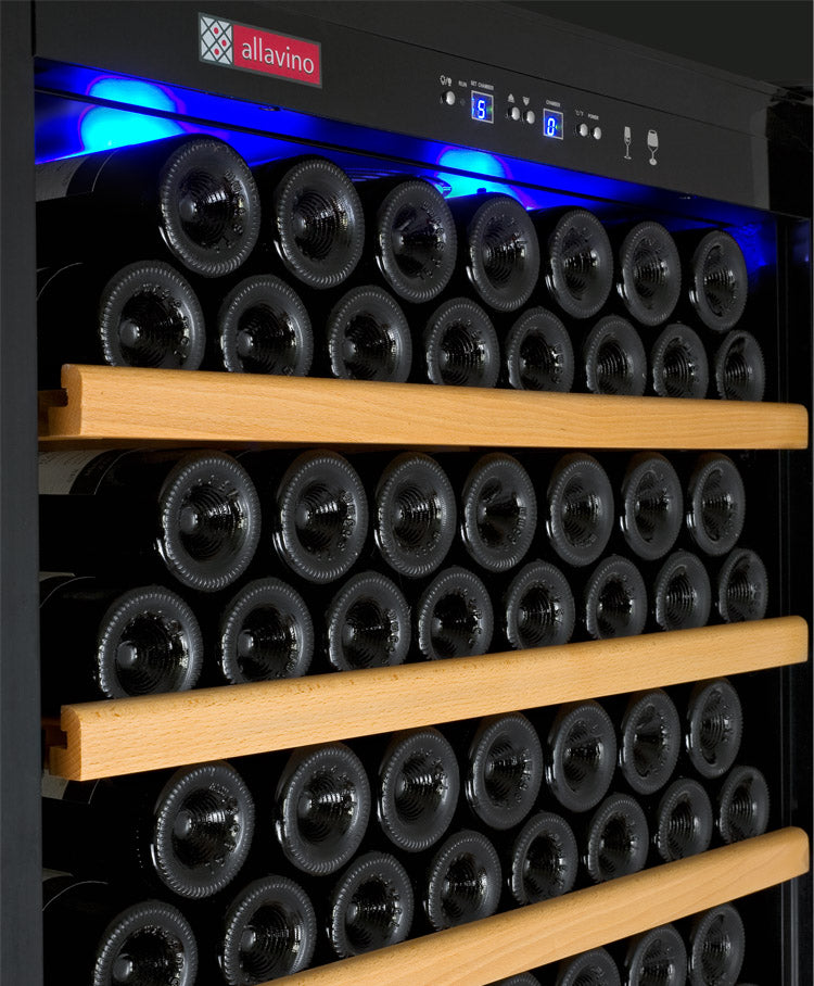 Allavino 32" Wide Vite II Tru-Vino 277 Bottle Single Zone Stainless Steel Left Hinge Wine Refrigerator