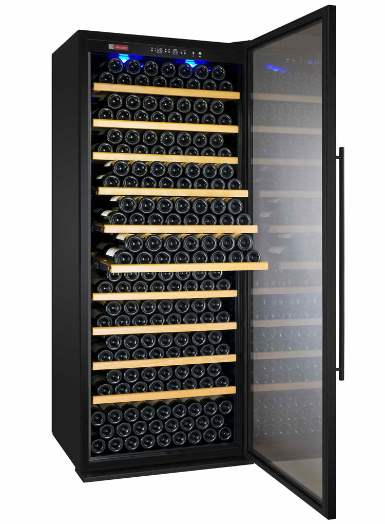 Allavino 32" Wide Vite II Tru-Vino 277 Bottle Single Zone Black Right Hinge Wine Refrigerator