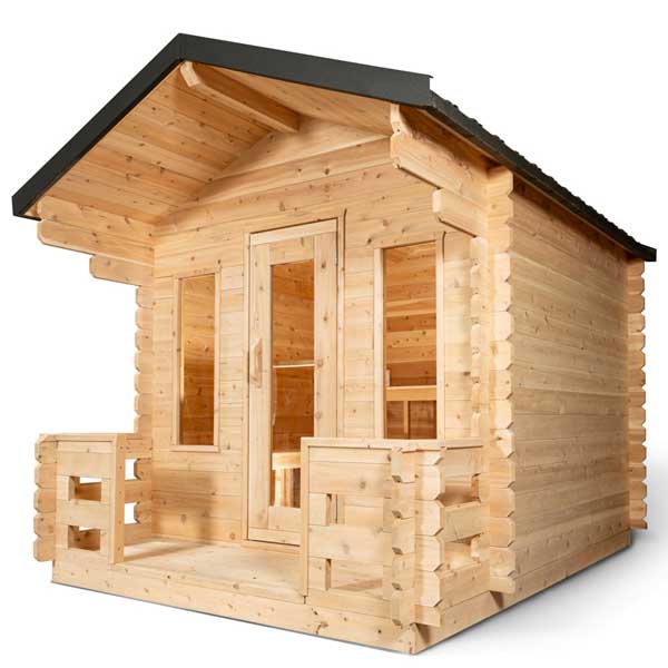 Canadian Timber Georgian Cabin Sauna with Porch