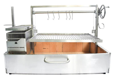 Tagwood BBQ XL Built-In Santa Maria Argentine Wood Fire & Charcoal Gaucho Grill OPEN FIRE COOKING