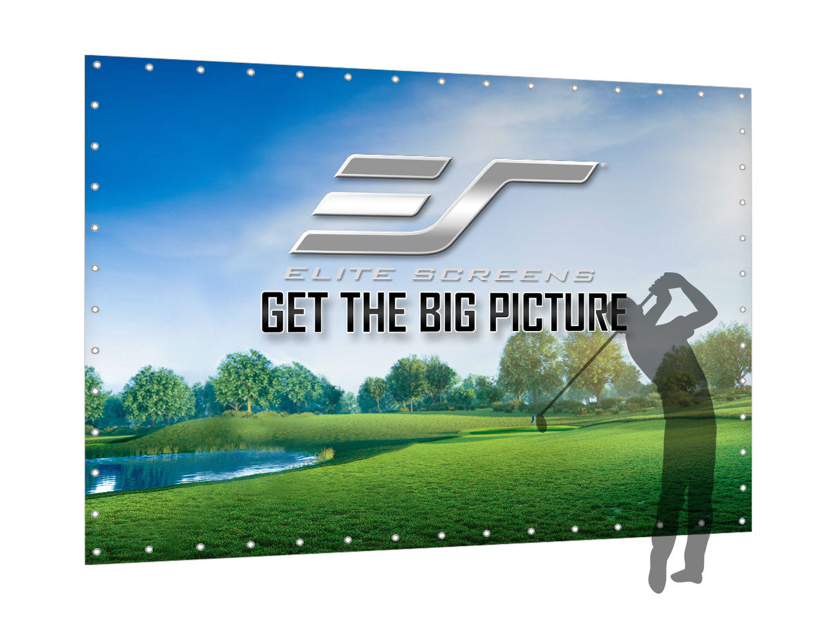 Elite Screens GolfSim DIY, 10'x10' Impact Projector Screen for Golf/Multi-Sport Simulation Screen with Metal Grommets. Folded Packing
