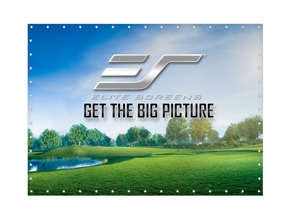 Elite Screens GolfSim DIY, 10'x10' Impact Projector Screen for Golf/Multi-Sport Simulation Screen with Metal Grommets. Folded Packing