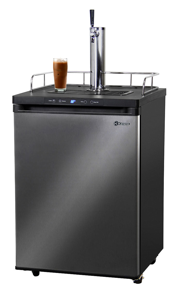 Kegco 24" Wide Cold Brew Coffee Single Tap Black Stainless Kegerator