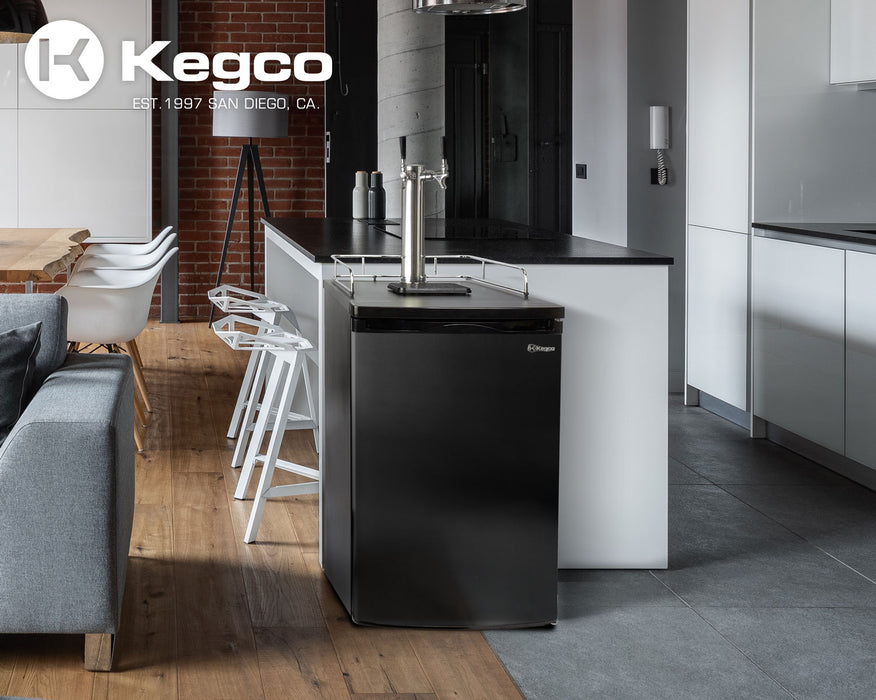 Kegco 20" Wide Dual Tap Black Kegerator