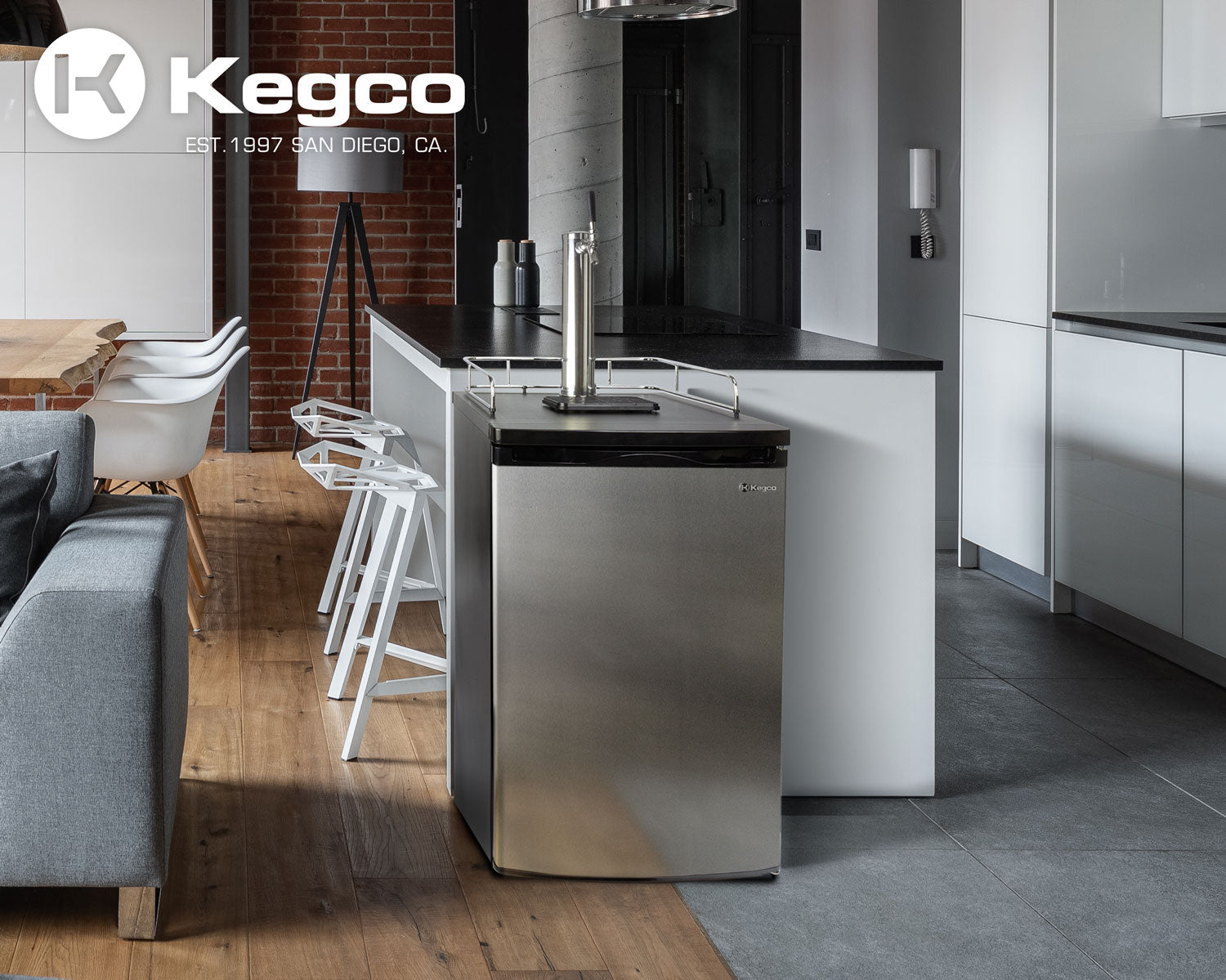 Kegco 20" Wide Cold Brew Coffee Single Tap Stainless Steel Single Tap Kegerator