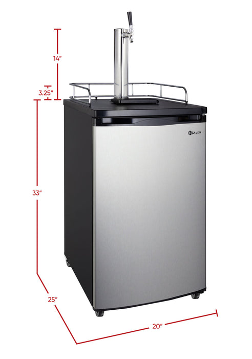 Kegco 20" Wide Single Tap Stainless Steel Kegerator