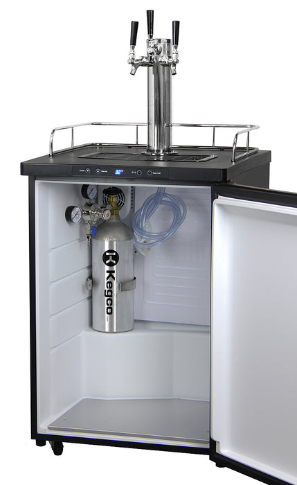 Kegco 24" Wide Homebrew Triple Tap Black Digital Kegerator