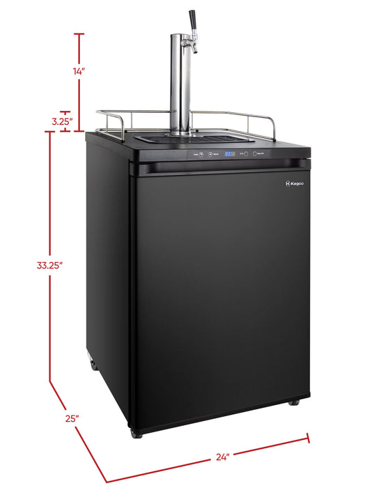 Kegco 24" Wide Single Tap Black Digital Kegerator