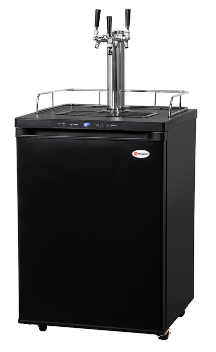 Kegco 24" Wide Kombucha Triple Tap Black Kegerator