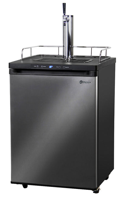 Kegco 24" Wide Single Tap Black Stainless Steel Digital Kegerator