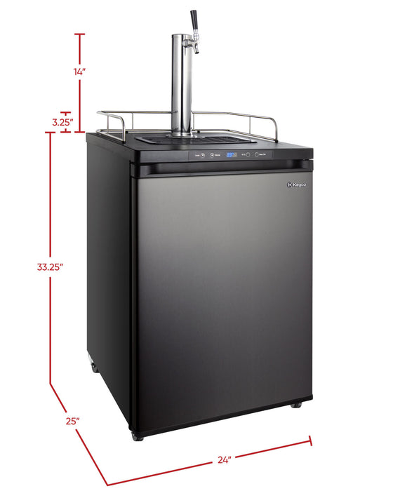 Kegco 24" Wide Single Tap Black Stainless Steel Digital Kegerator