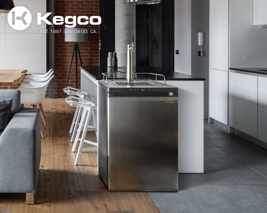 Kegco 24" Wide Single Tap Black Stainless Steel Digital Kegerator