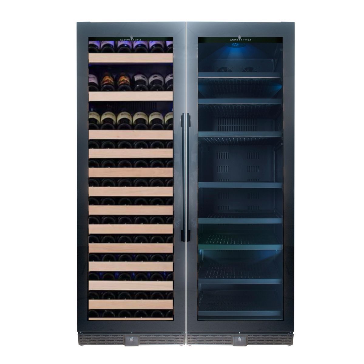 KingsBottle 72" Large Wine And Beverage Cooler Drinks Combo With Clear Door