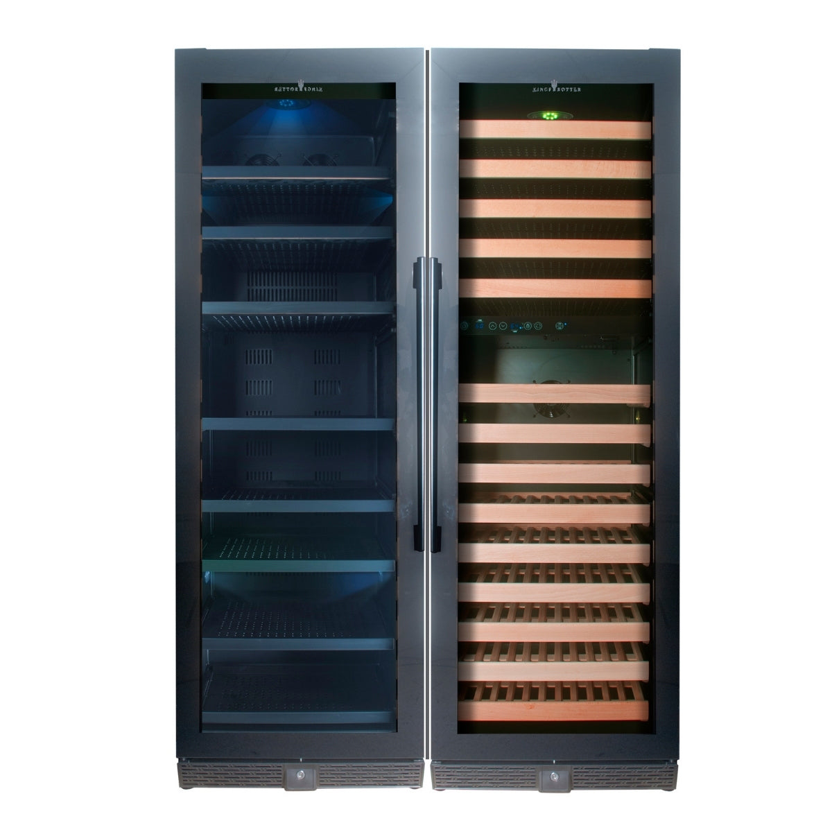 KingsBottle 72" Tall Beer And Wine Refrigerator Combo With Glass Door