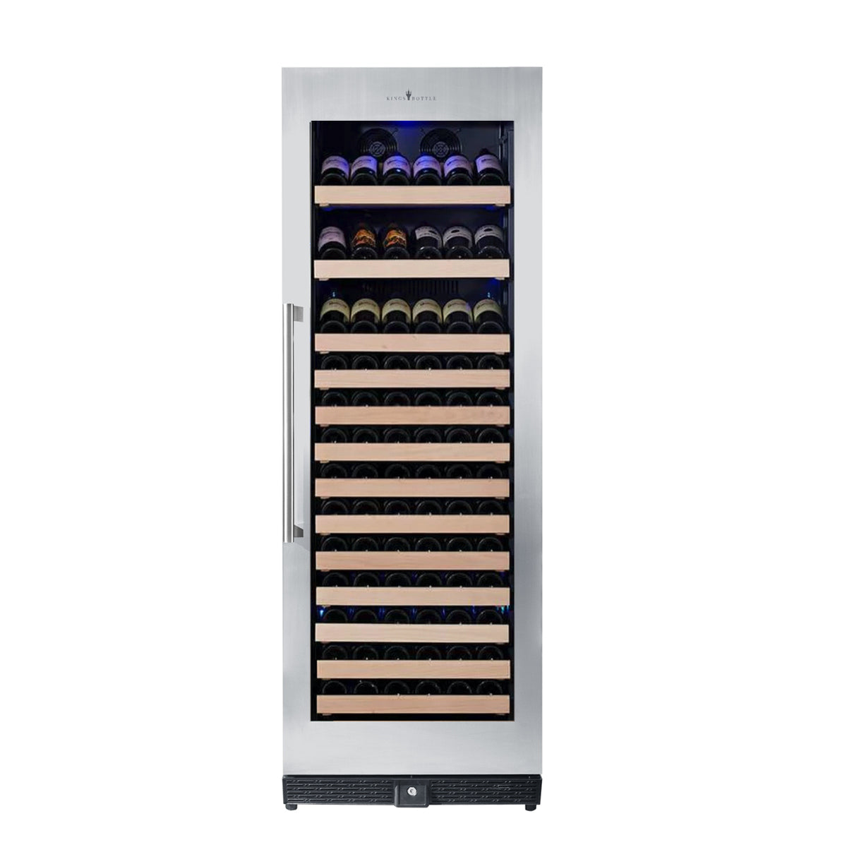 KingsBottle Tall Large Wine Cooler Refrigerator Drinks Cabinet with Stainless Steel Trim