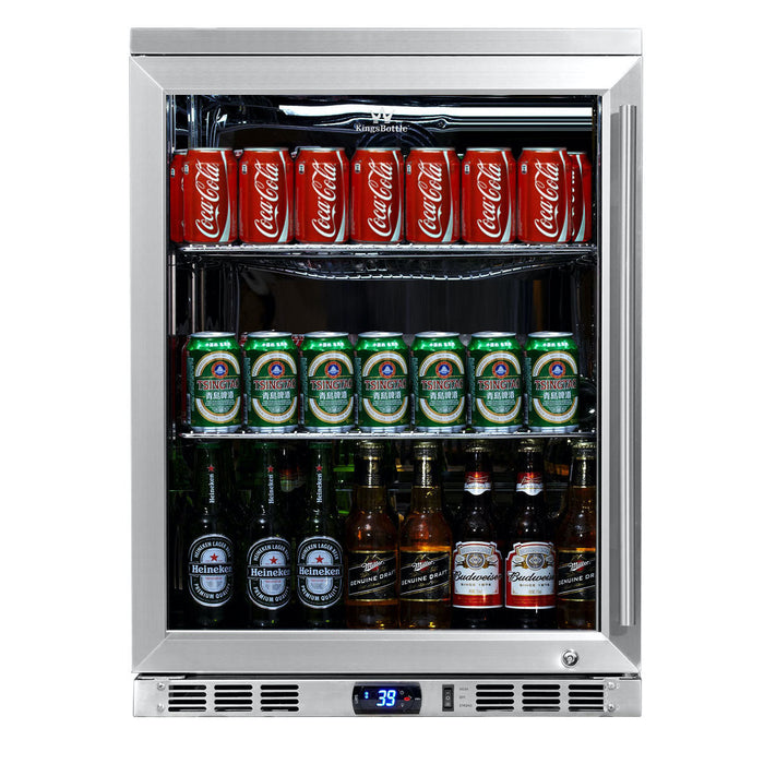 KingsBottle 24 Inch Under Counter Beer Cooler Drinks Stainless Steel